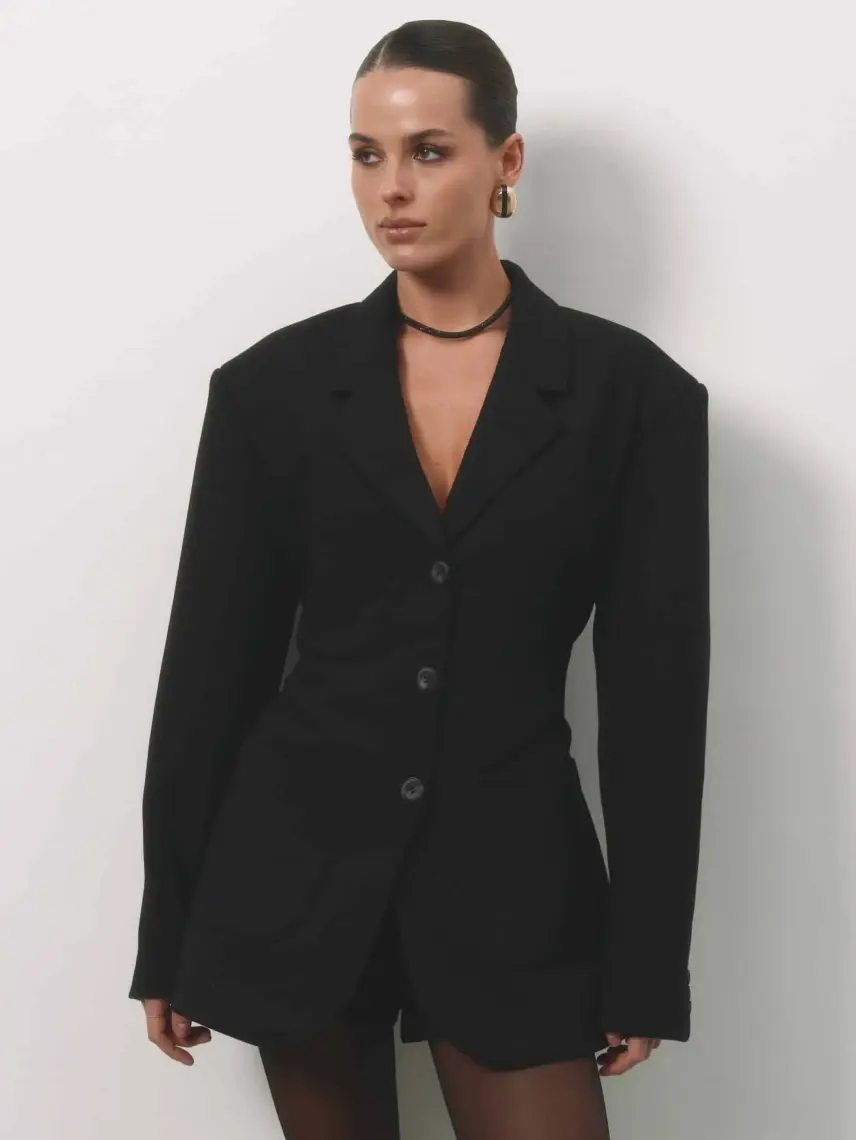 Samadhi Оверсайз-куртка Nomy чорного кольору