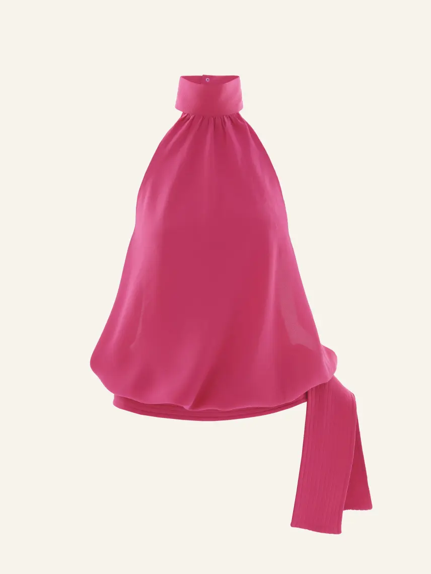 CULTNAKED Top a bolle in seta rosa