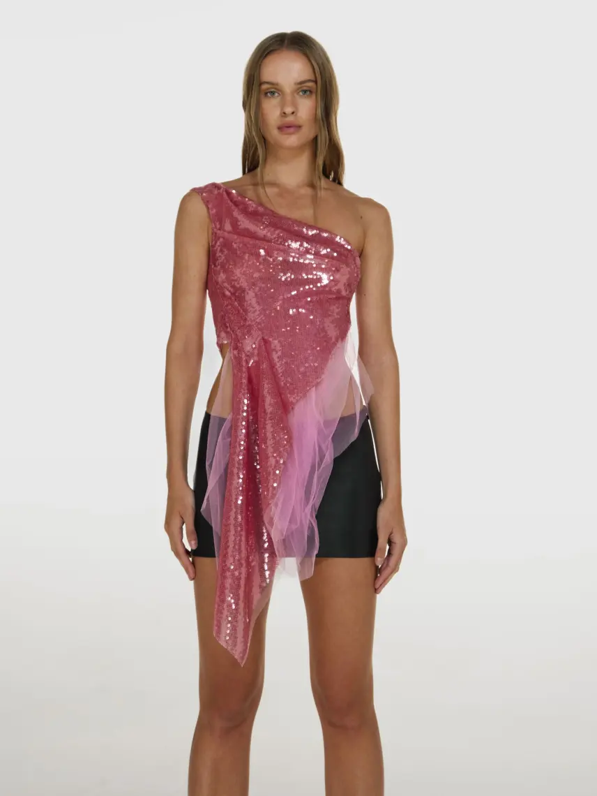CULTNAKED Top a forma di luna in rosa