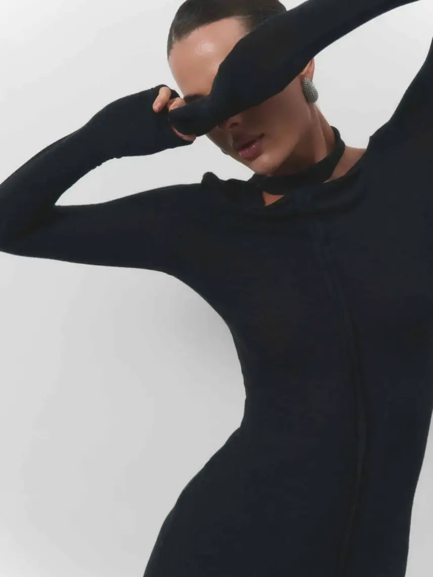 Samadhi Rochie maxi din tricotaj angora
