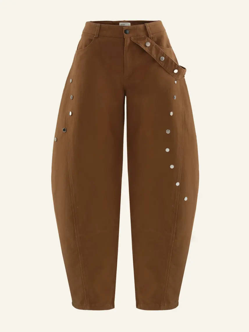 CULTNAKED Pantaloni a botte color marrone terra