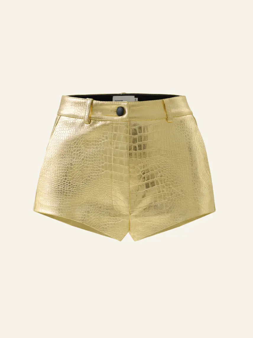 CULTNAKED Pantaloncini Vixen in pelle di coccodrillo dorata