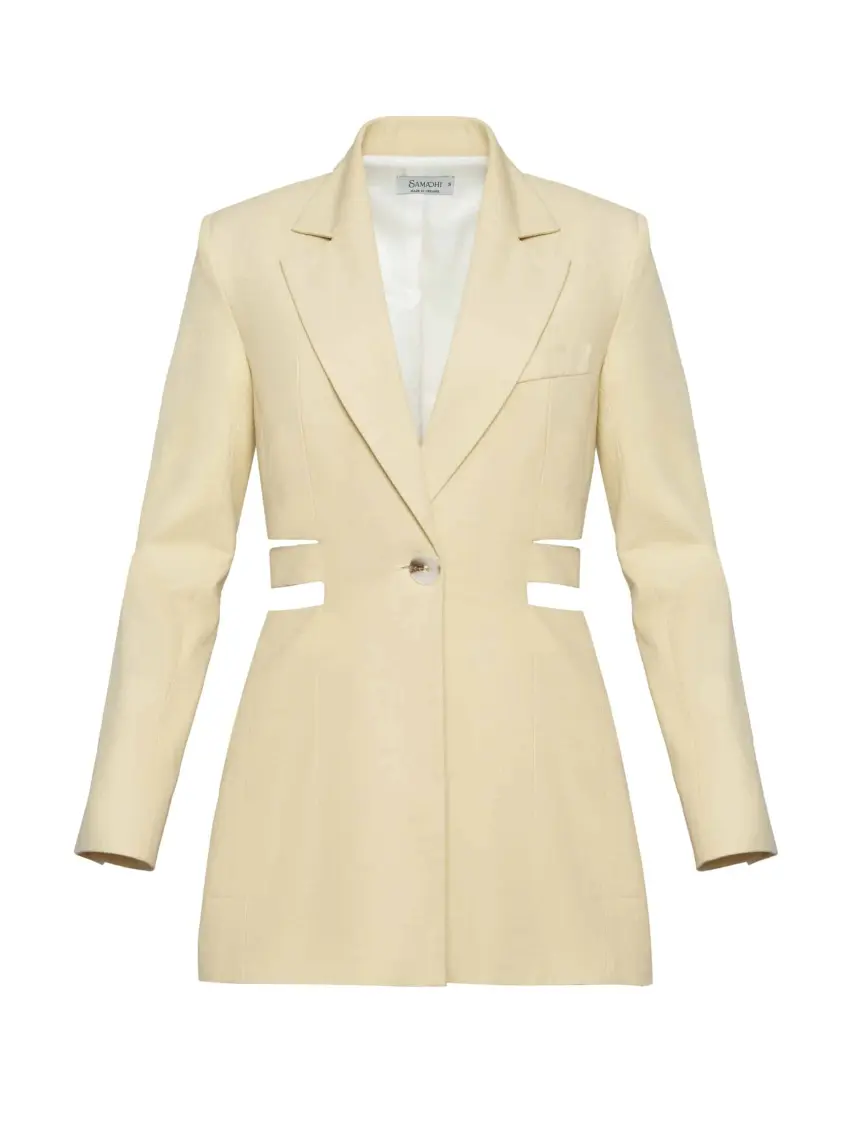 Samadhi Abito-giacca in lino color limone
