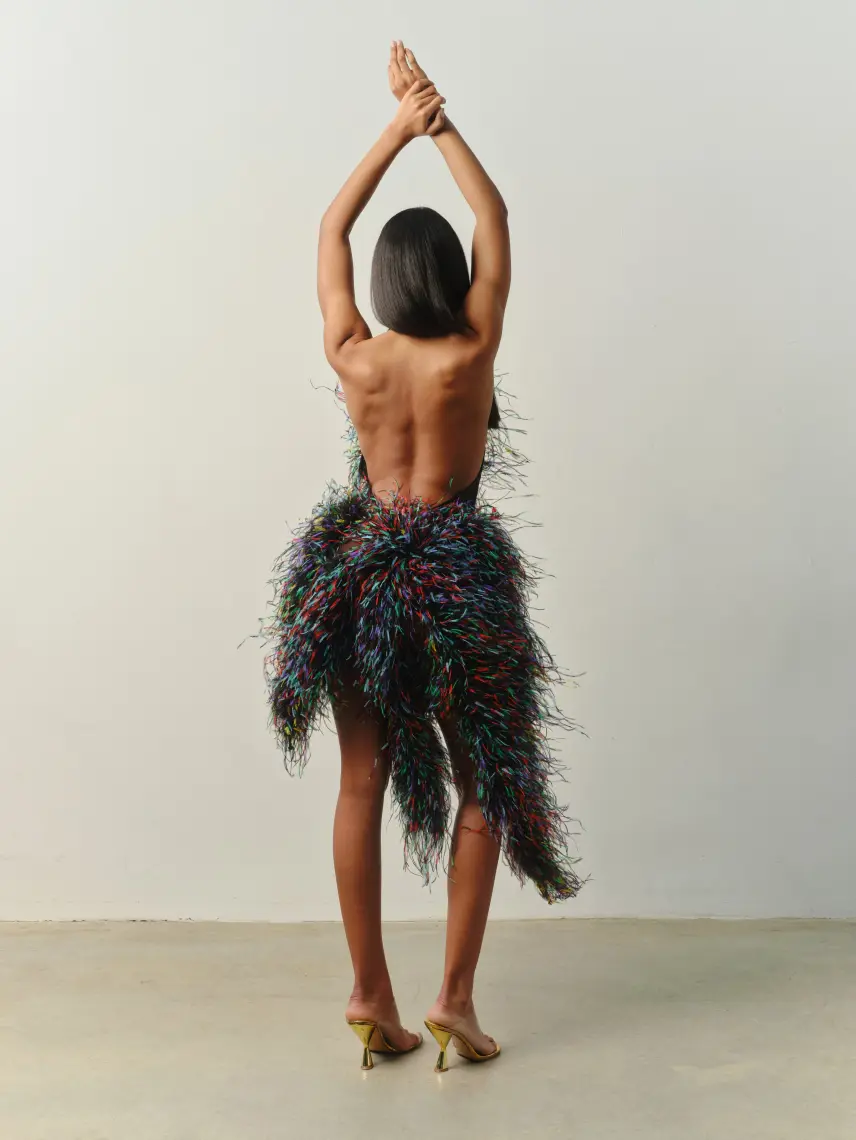 CULTNAKED Tuta Cloud Nine in Disco Feathers