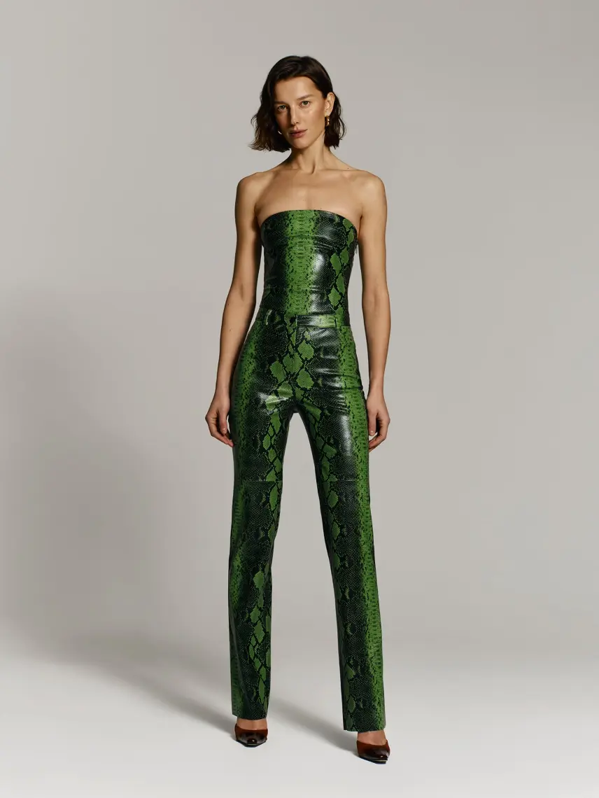 CULTNAKED Pantaloni Killa in pitone verde