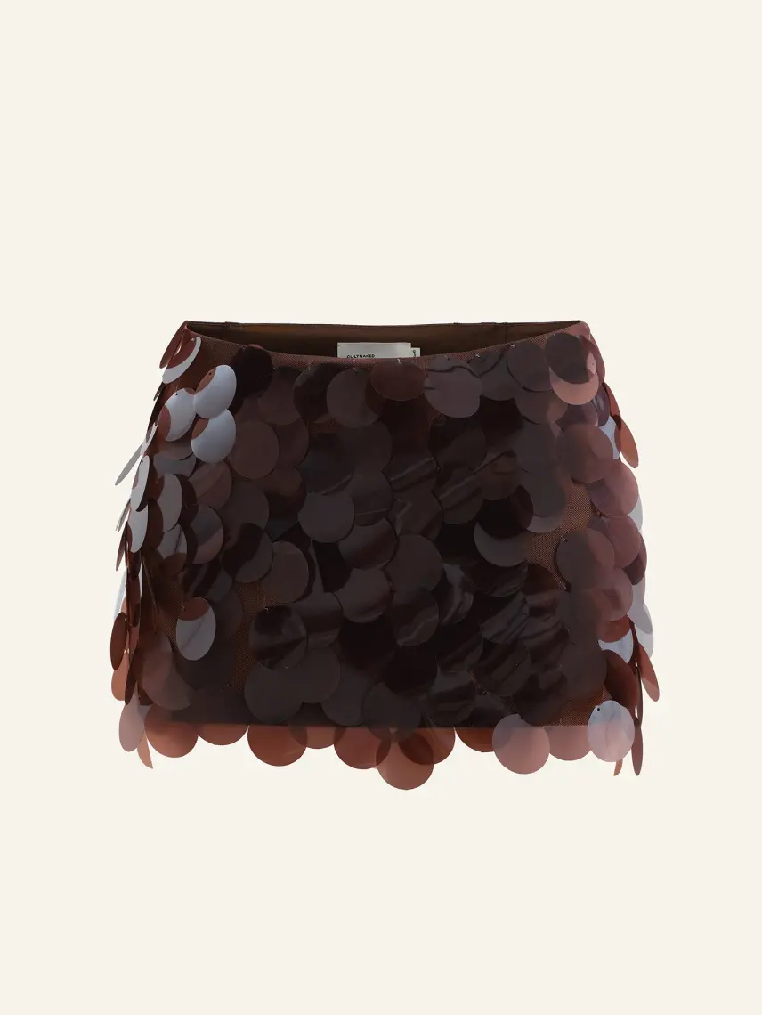 CULTNAKED Minigonna Shuffle color cuoio