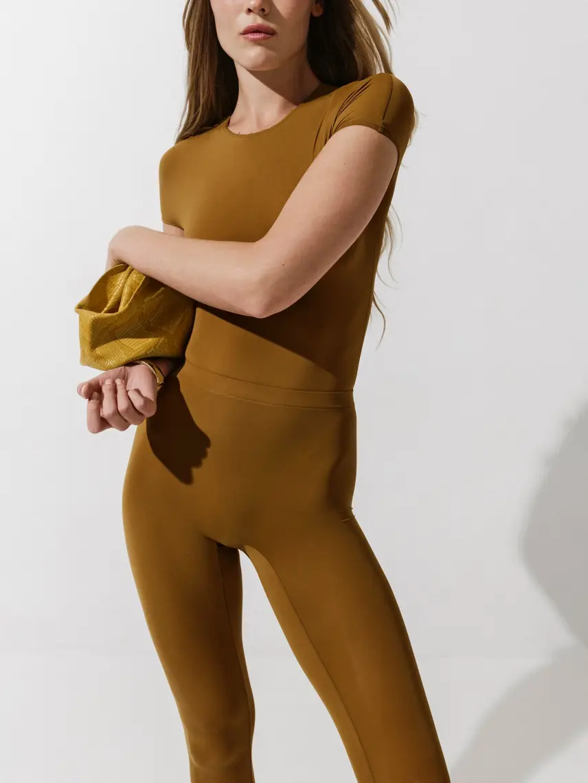 CULTNAKED Body in pelle color senape