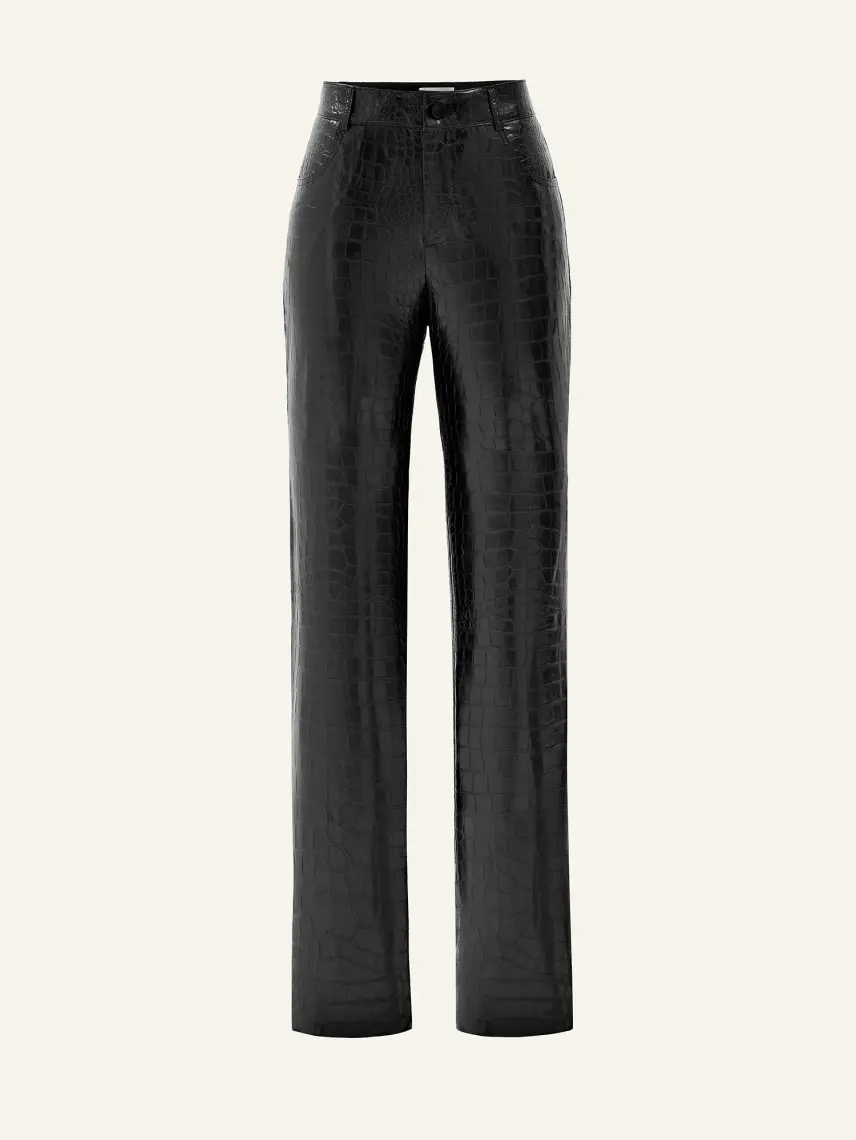 CULTNAKED Pantaloni Killa in Onyx Croc
