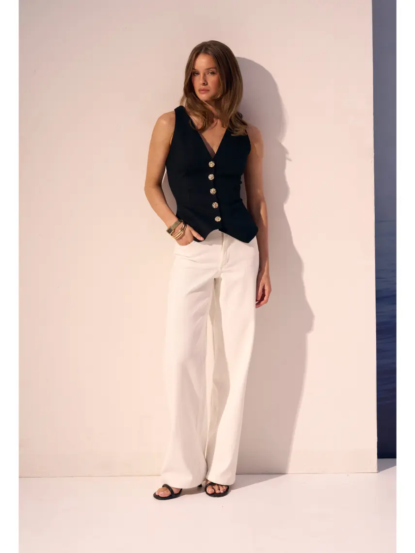 Samadhi Jeans bianchi a taglio dritto