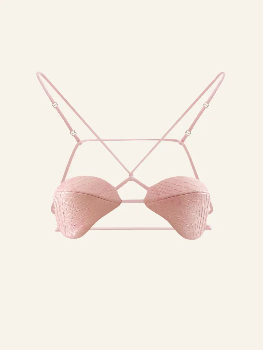 CULTNAKED Parte superiore a forma di fagiolo in pitone rosa