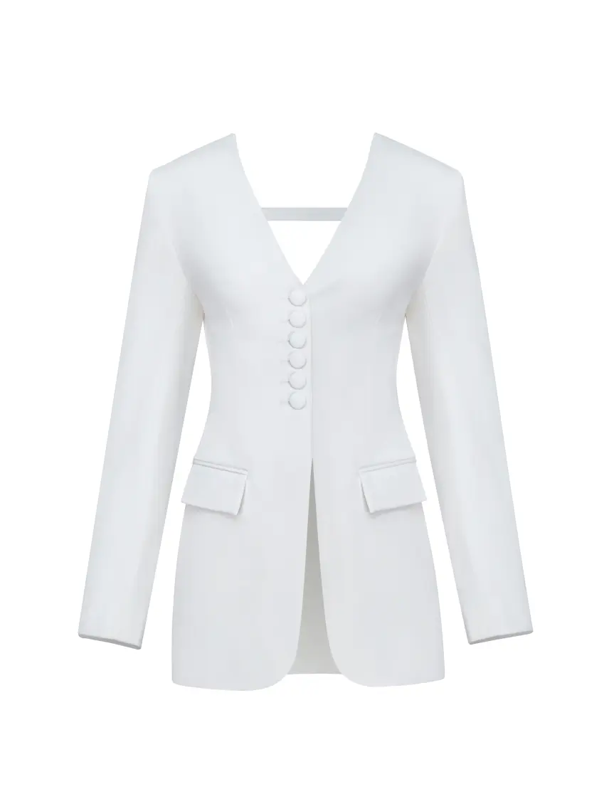 Samadhi Jacket with a deep V-neck and open back