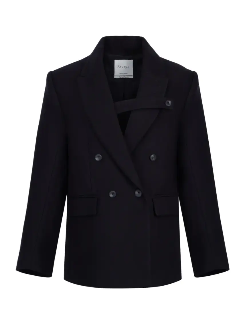 Samadhi Cappotto-giacca oversize in lana grigia