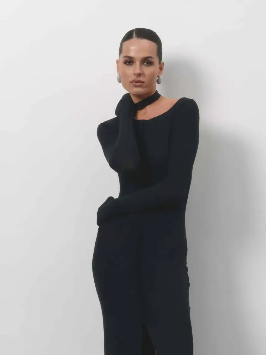 Samadhi Rochie maxi din tricotaj angora