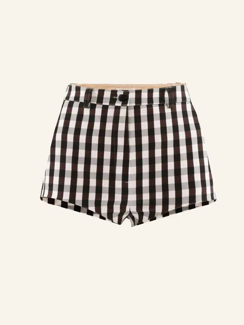 CULTNAKED Pantaloncini Vixen a quadretti marroni