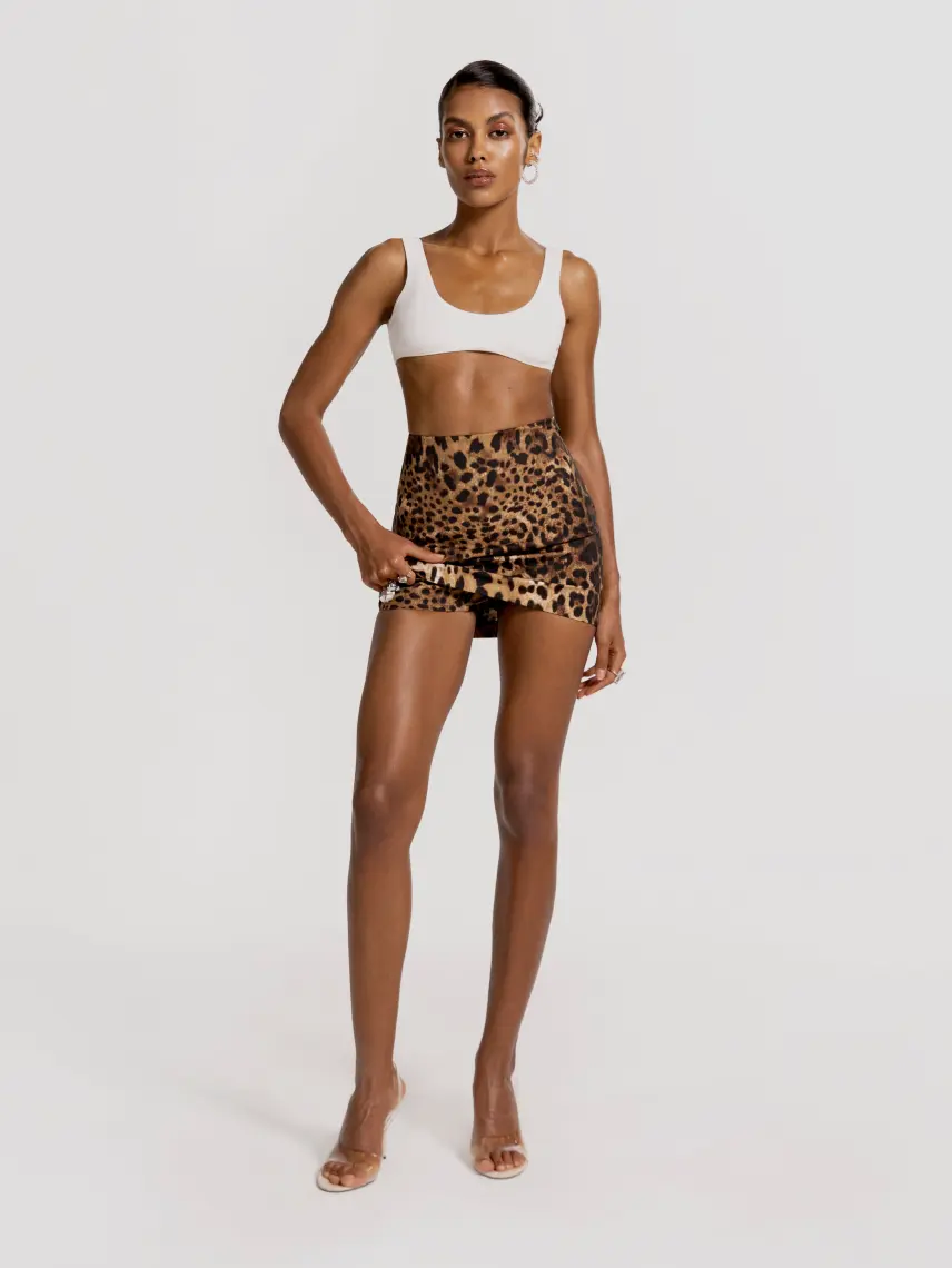 CULTNAKED Gonna-pantalone "Dancing On The Table" con stampa leopardata