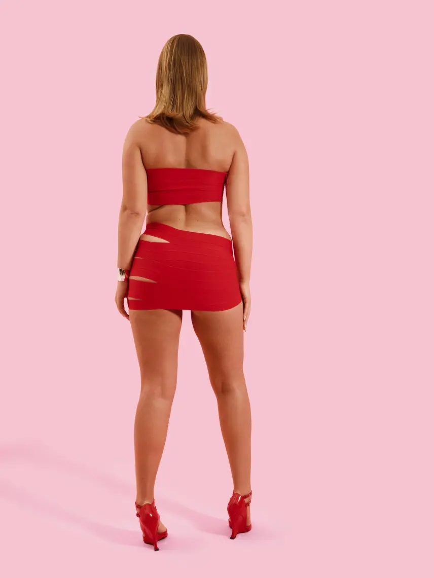 CULTNAKED Top Borderline in rosso passione