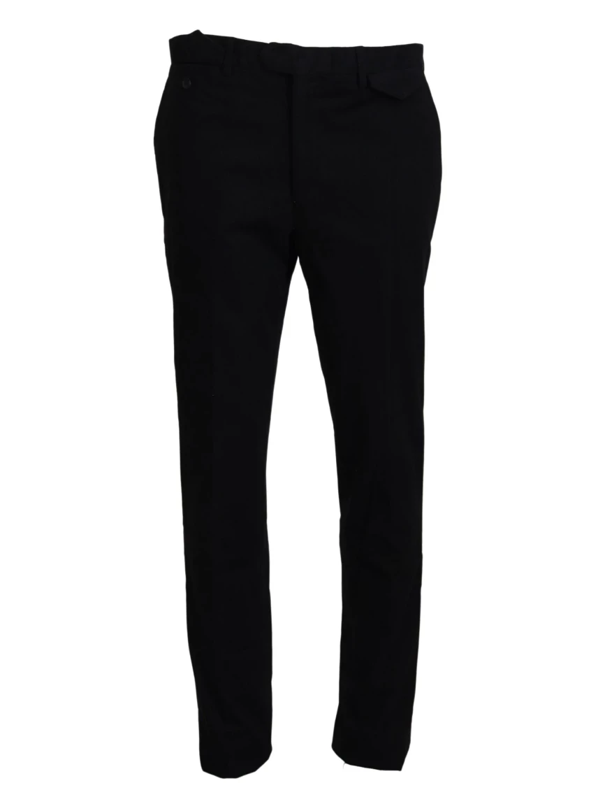 BENCIVENGA Black Cotton Chino Men Formal Pants