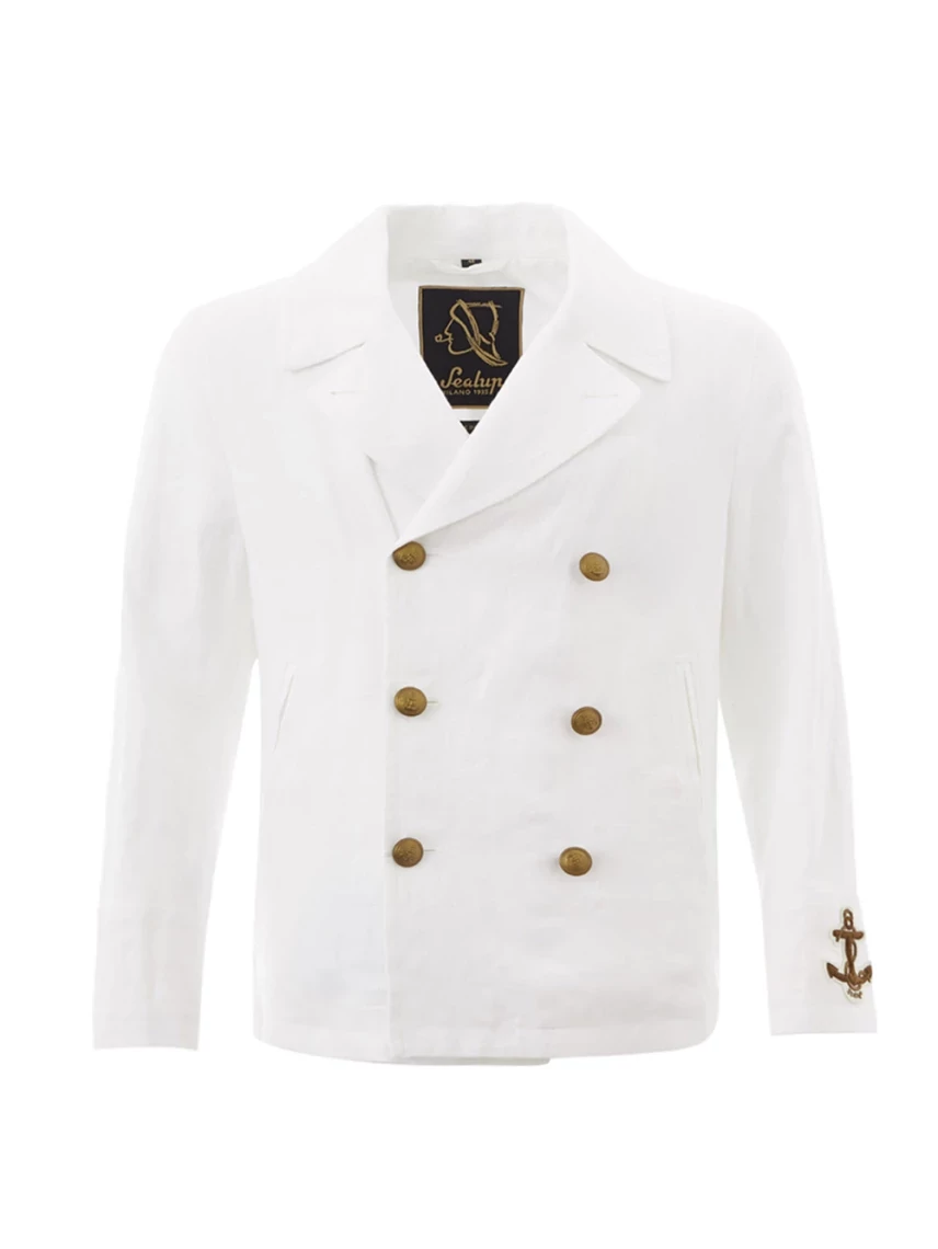 Sealup Linen Double Breast White Jacket