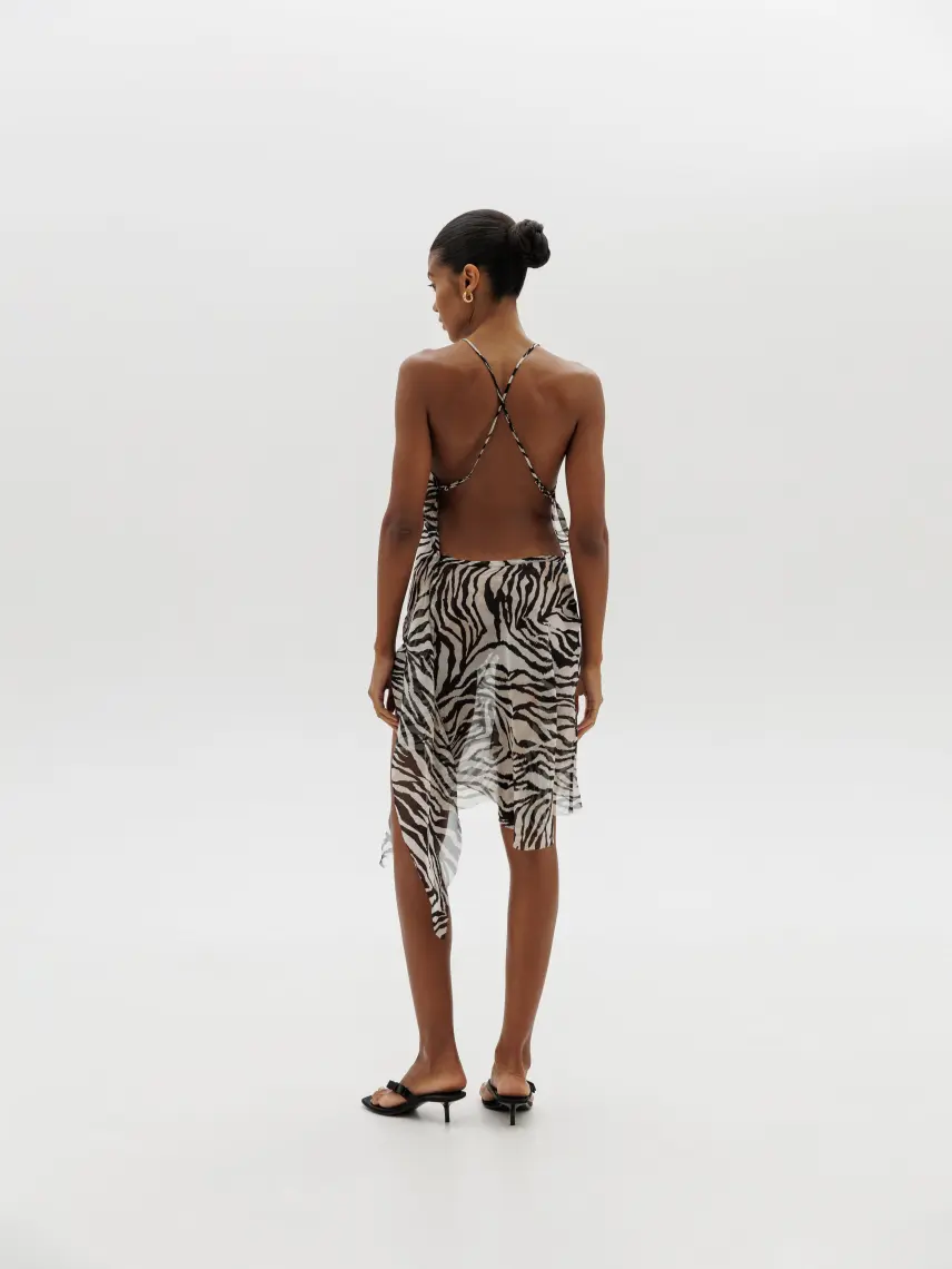 CULTNAKED Abito fantastico con stampa zebrata