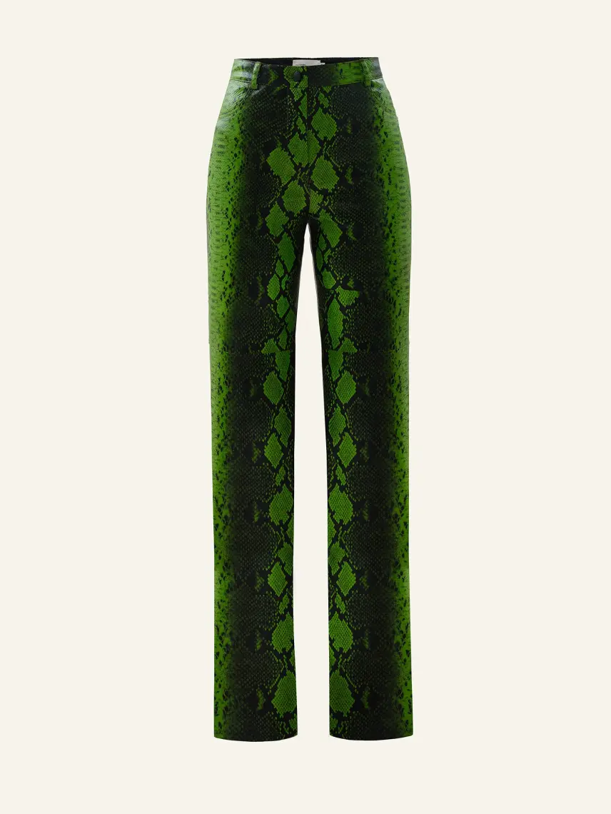 CULTNAKED Pantaloni Killa in pitone verde