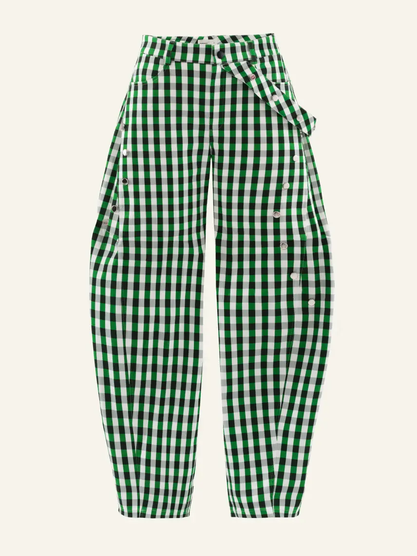 CULTNAKED Pantaloni a calice in tessuto a quadretti verde
