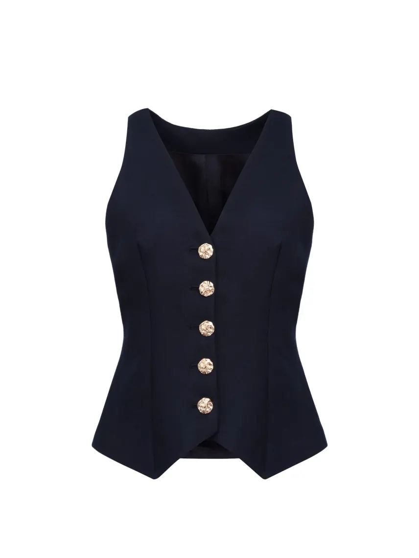 Samadhi Gilet con bottoni decorativi