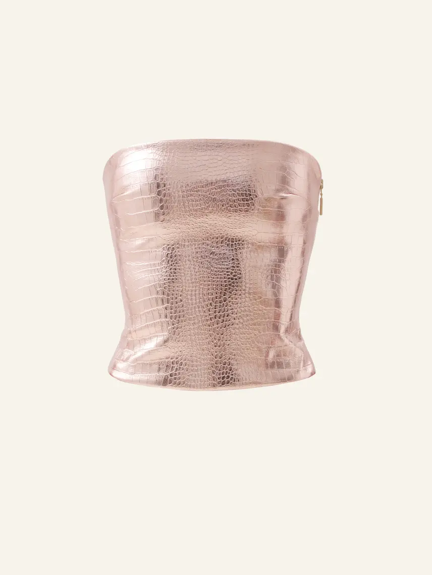 CULTNAKED Fascia Killa in pelle di coccodrillo rosa
