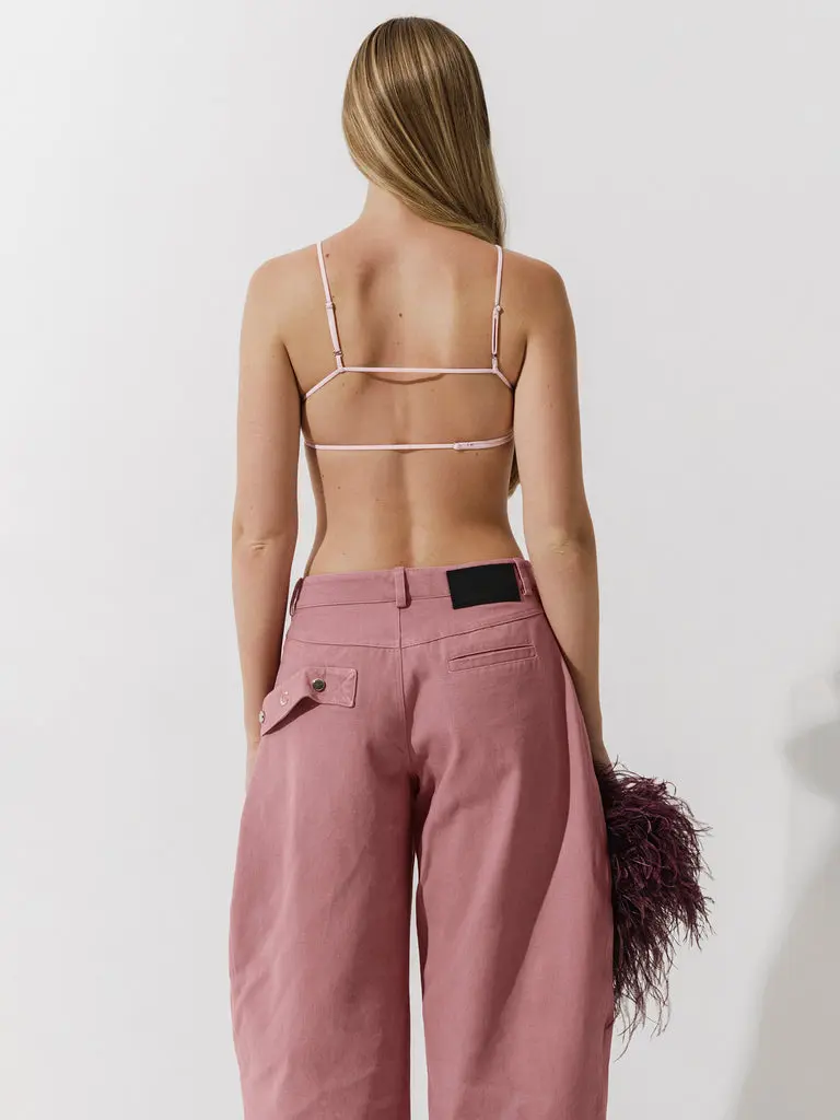 CULTNAKED Parte superiore a forma di fagiolo in pitone rosa