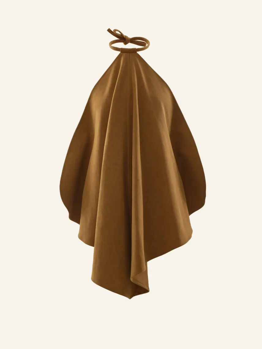 CULTNAKED Top senza lacci color marrone terra