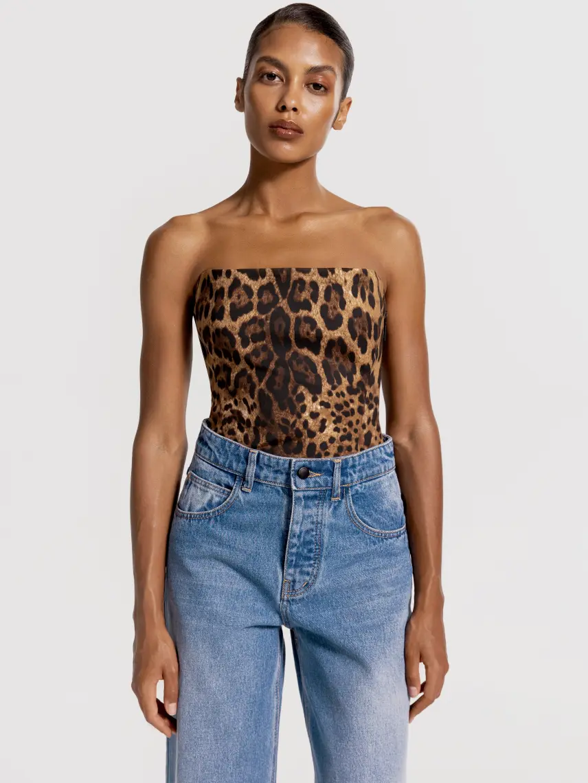 CULTNAKED Etta bandeau in leopardato