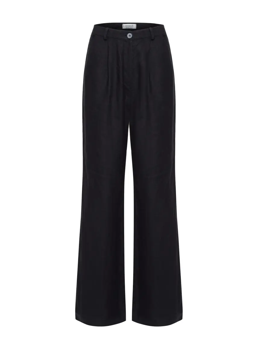 Samadhi Pantaloni di lino neri Chloe