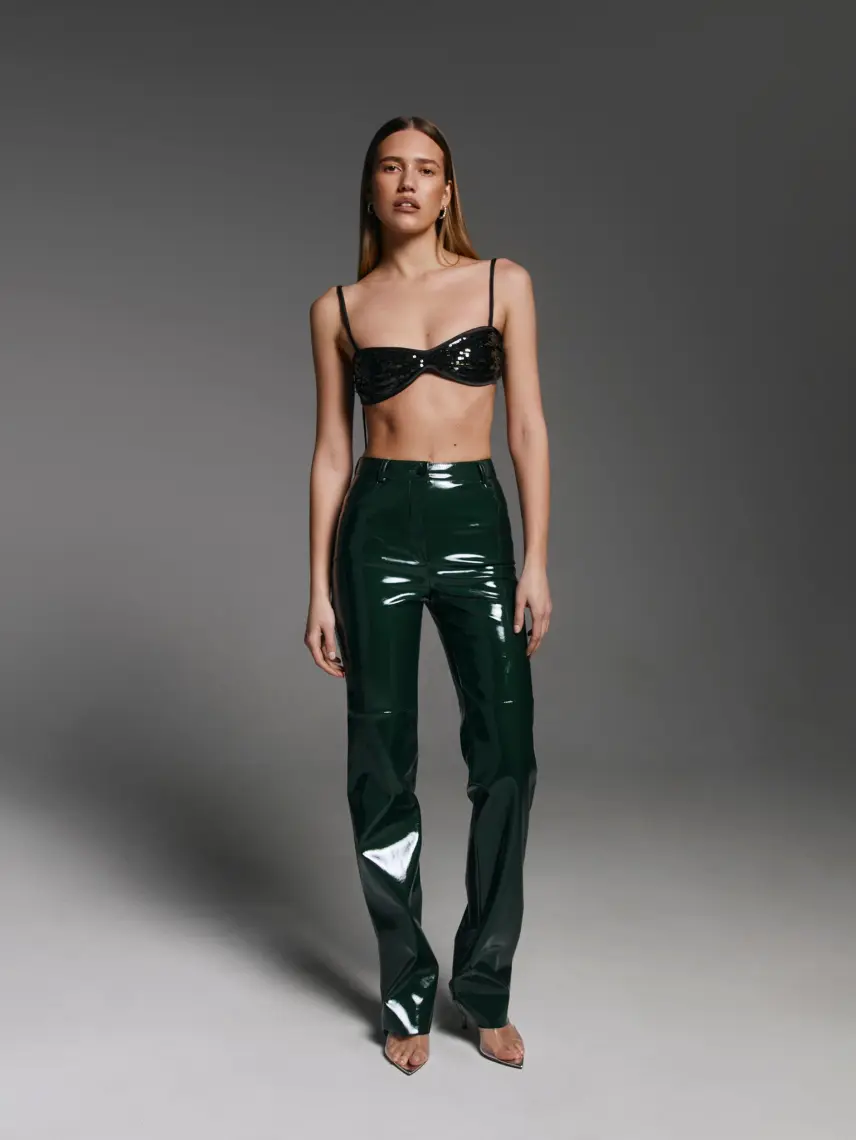 CULTNAKED Pantaloni Killa în nuanțe Viper Patent