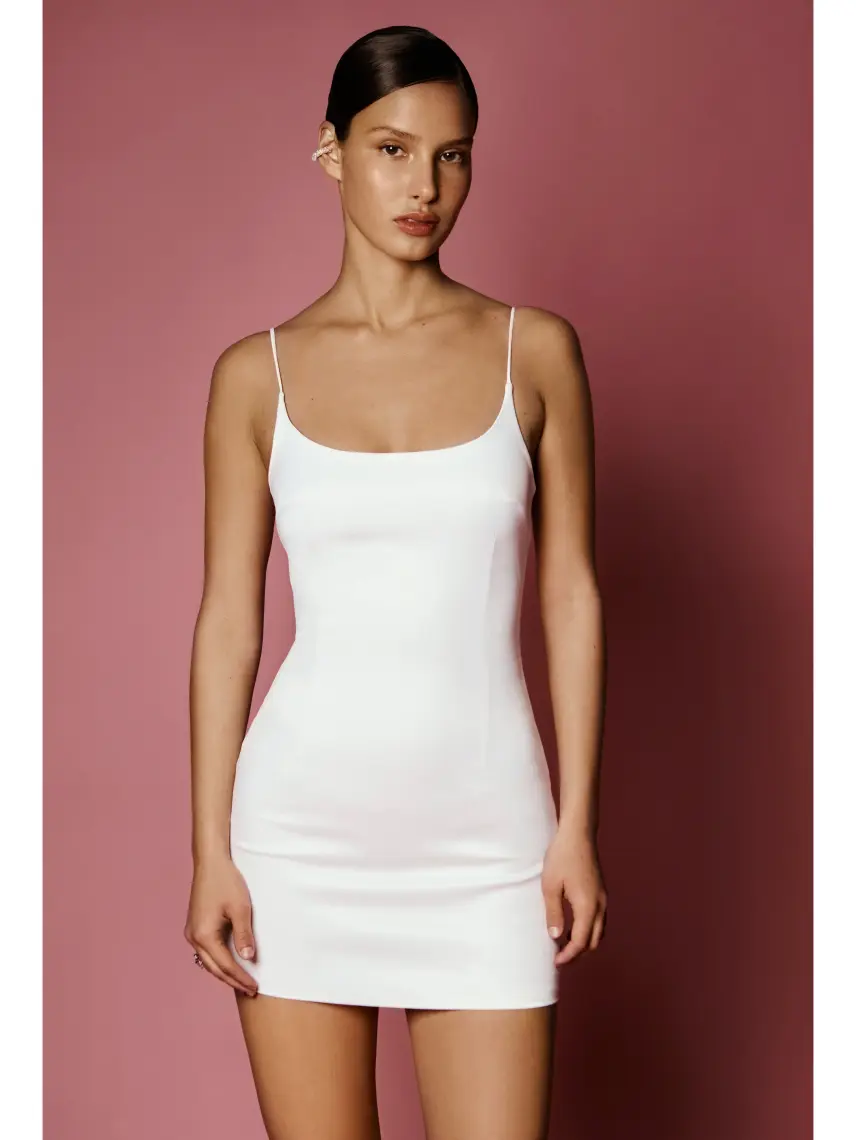 CULTNAKED Tuta a clessidra in bianco