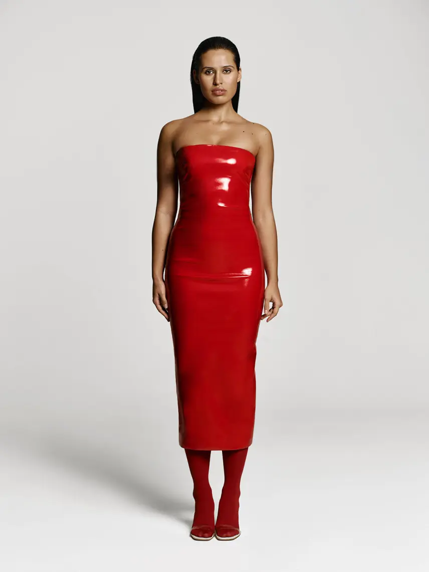 CULTNAKED Abito Killa in vernice rossa