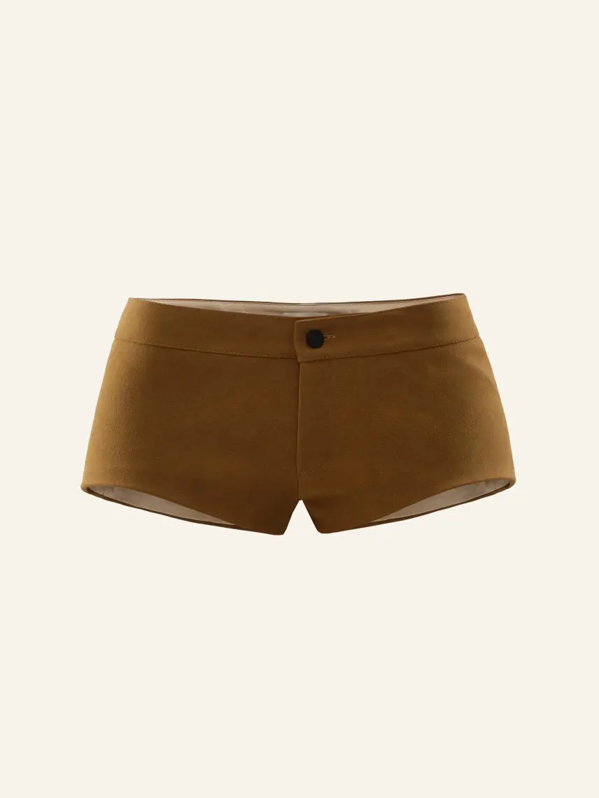 CULTNAKED Mini shorts in camoscio color terra