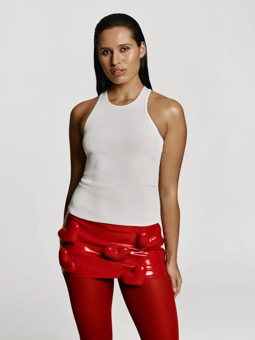 CULTNAKED Gonna-pantalone Love Mini Mini in vernice rossa