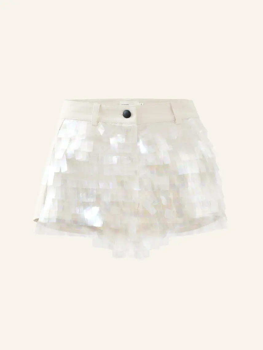 CULTNAKED Pantaloncini Vixen in bianco con paillettes