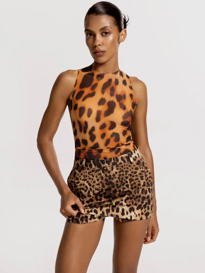 CULTNAKED Gonna-pantalone Power in fantasia leopardata