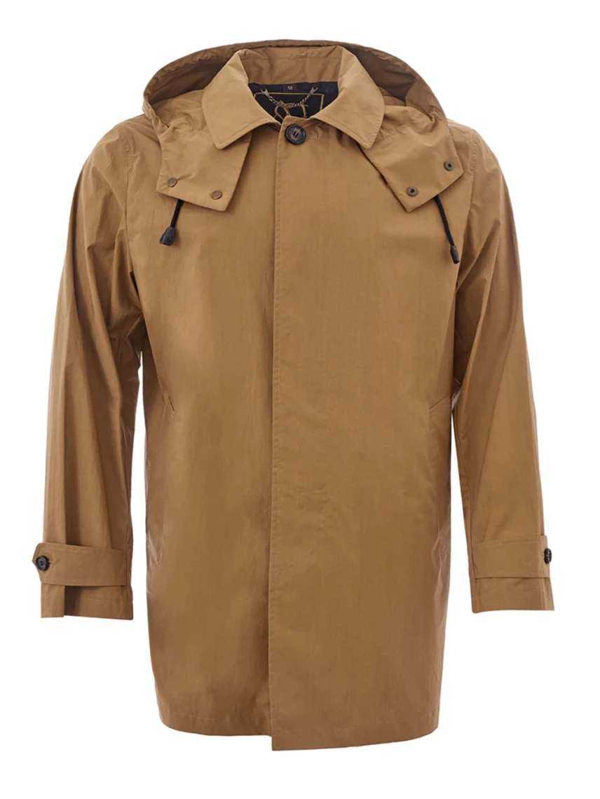 Sealup Long Cotton Trench in Beige