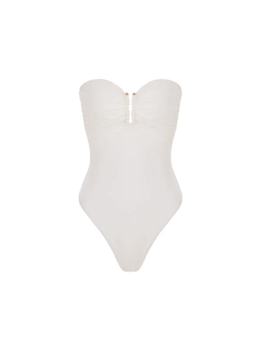 Samadhi costume da bagno intero a fascia color latte