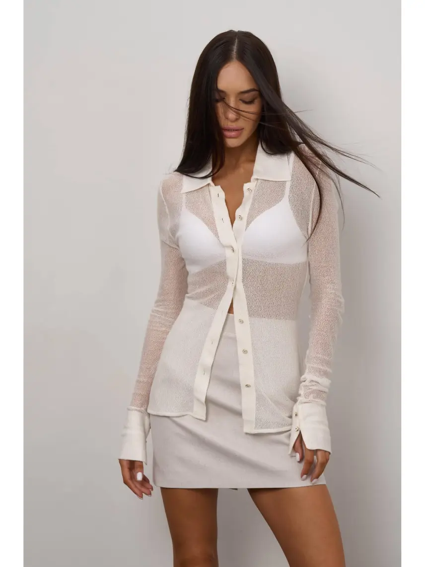 Samadhi Mânecă lungă translucidă cu nasturi