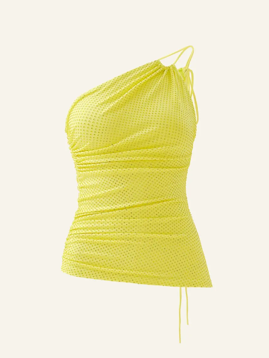 CULTNAKED Top in spago color giallo brillante