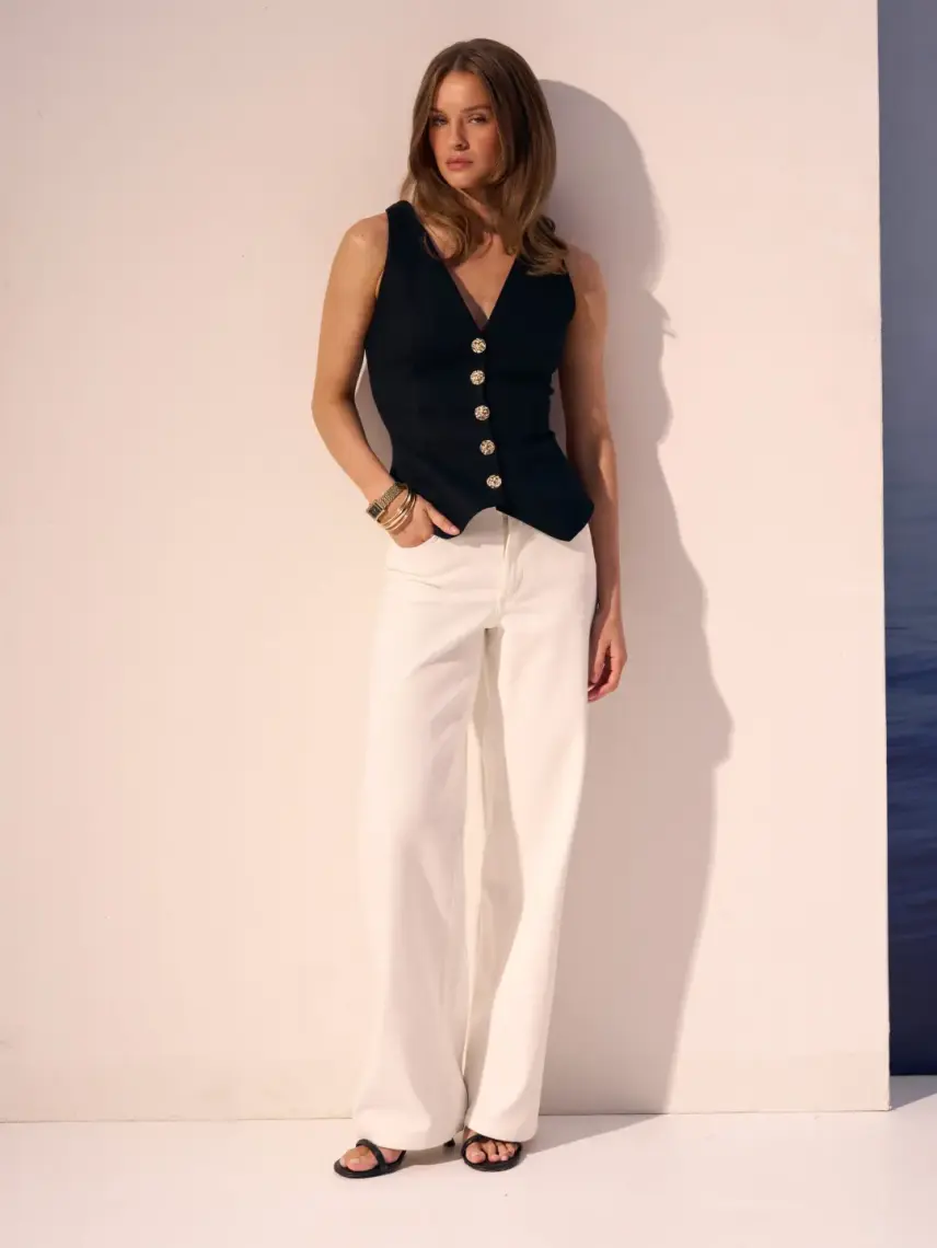 Samadhi Gilet con bottoni decorativi