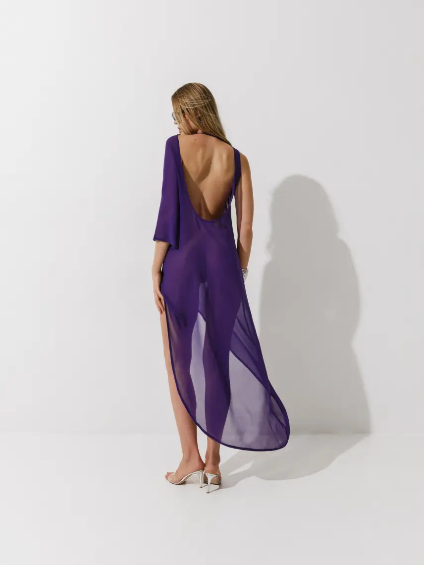 CULTNAKED Nightfall dress in Purple silk