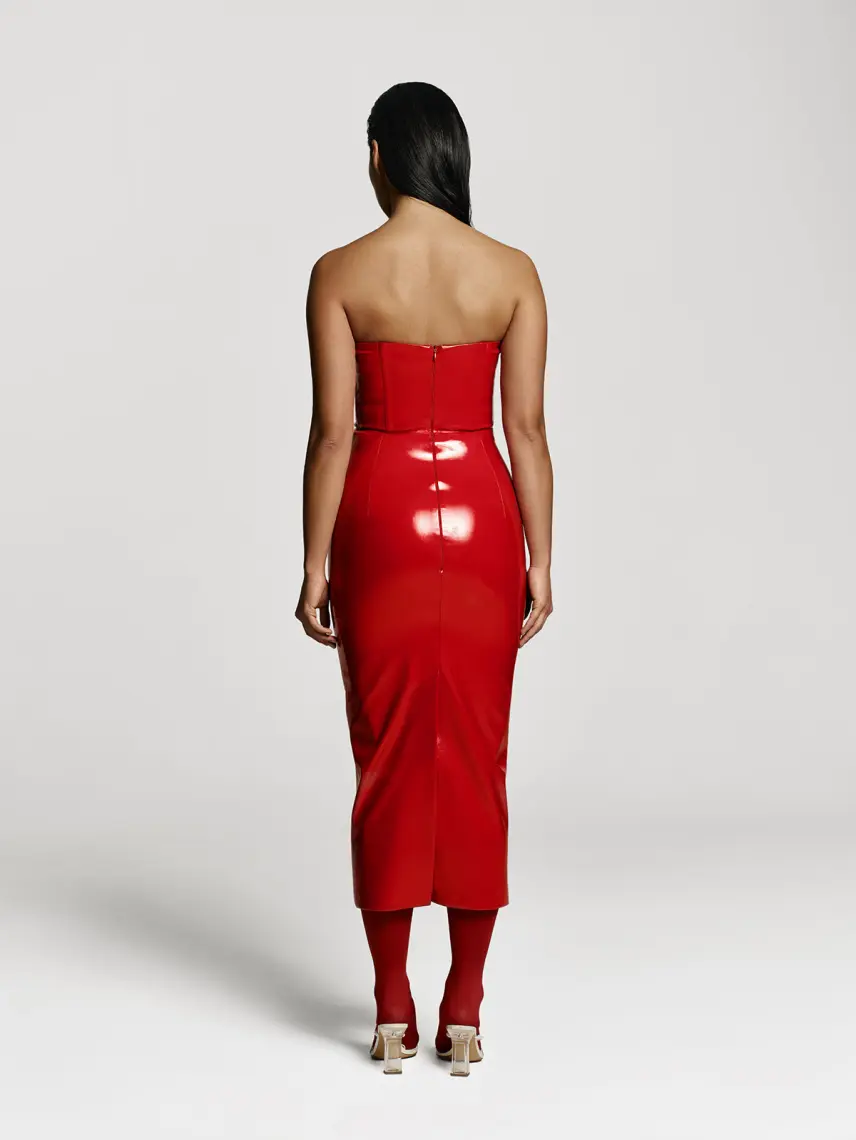 CULTNAKED Abito Killa in vernice rossa