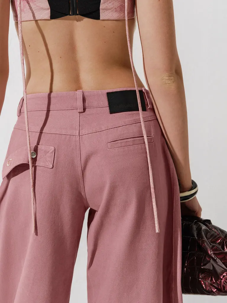 CULTNAKED Top coprispalle in pitone rosa