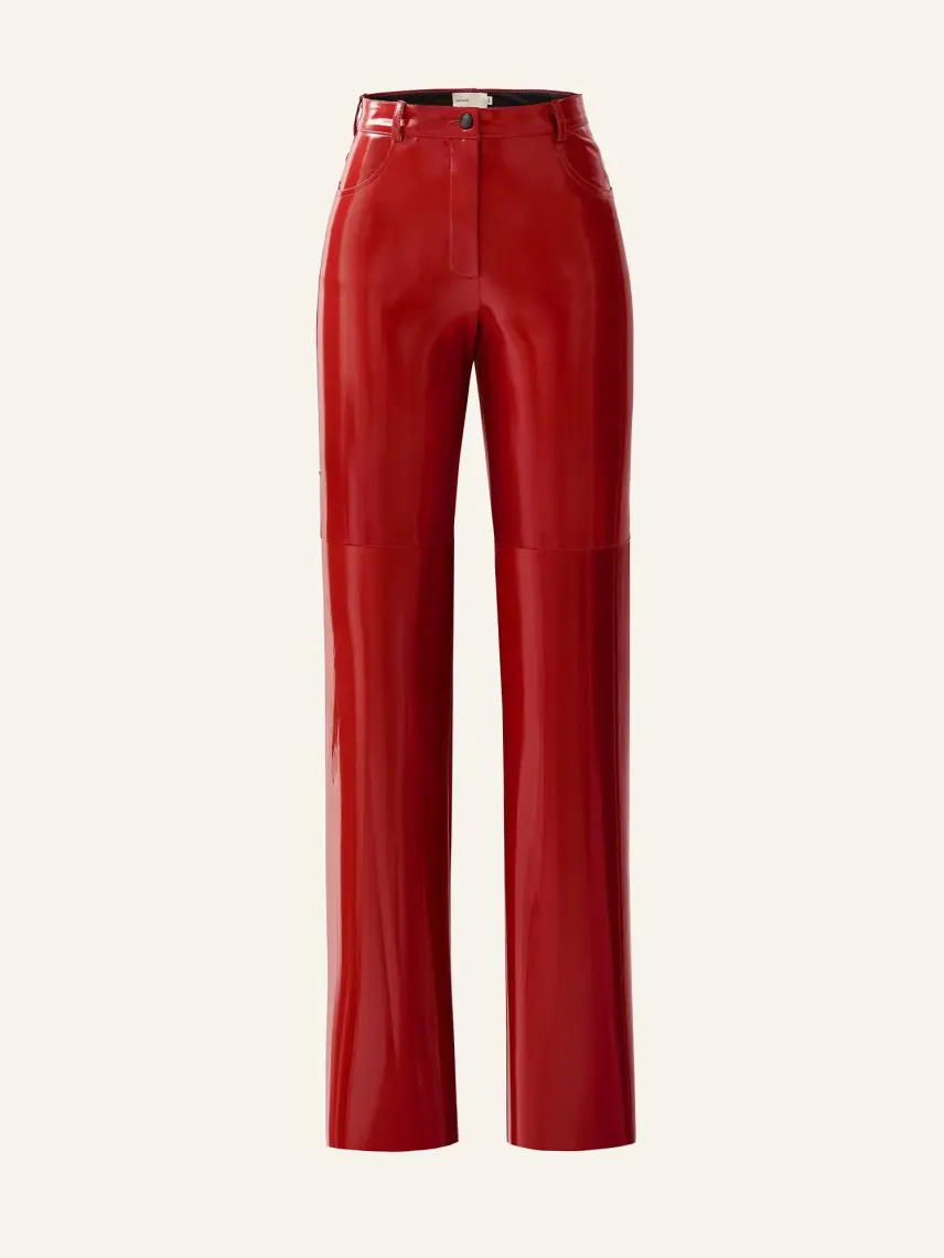 CULTNAKED Pantaloni Killa în culoarea lăcuită roșie