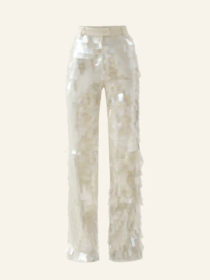 CULTNAKED Pantaloni eleganti in bianco con paillettes