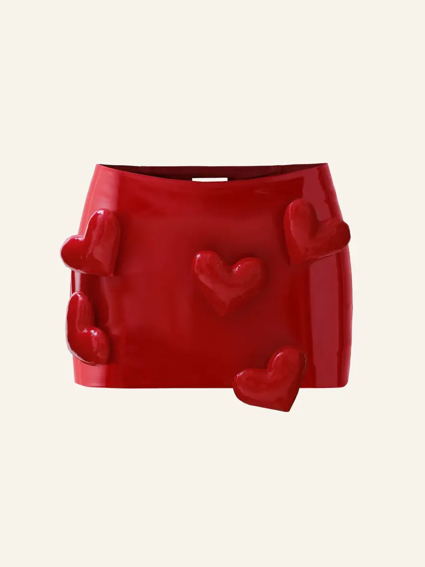 CULTNAKED Gonna-pantalone Love Mini Mini in vernice rossa