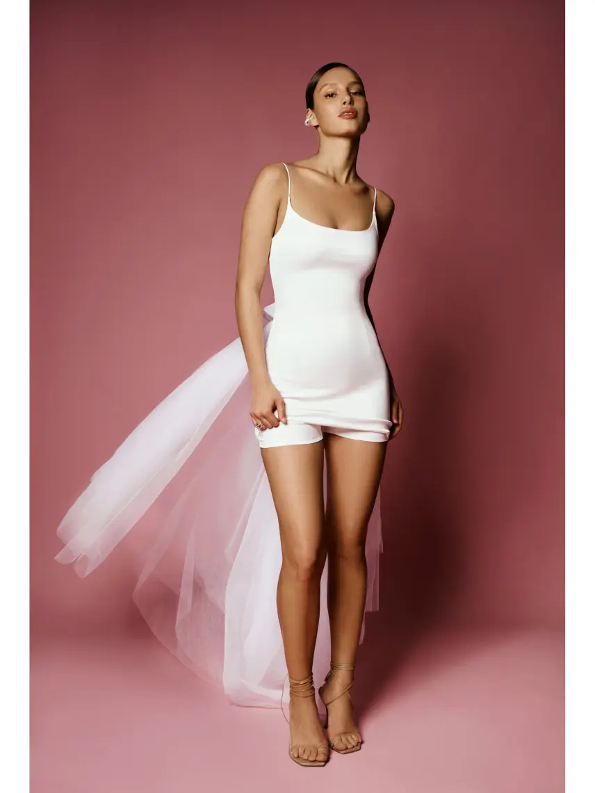CULTNAKED Tuta a clessidra in bianco